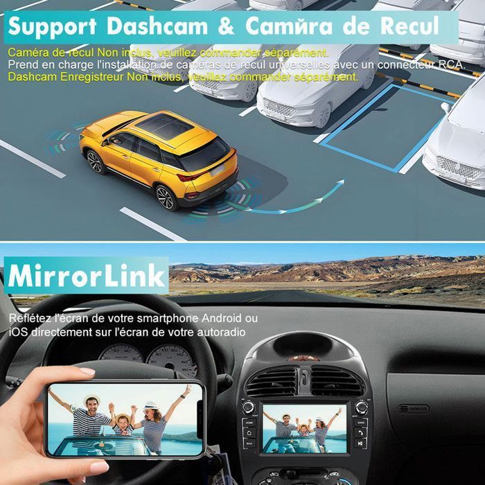 Autorradio AWESAFE Android 13 de 2 GB + 64 GB para Peugeot 206 (2002-2010) con pantalla táctil de 7