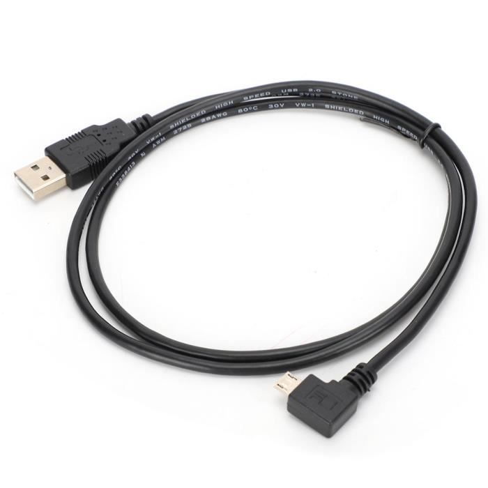 Câble Micro USB vers USB - Tomtom - C0402 - 1 m - Angle droit - Compatible Garmin Nuvi