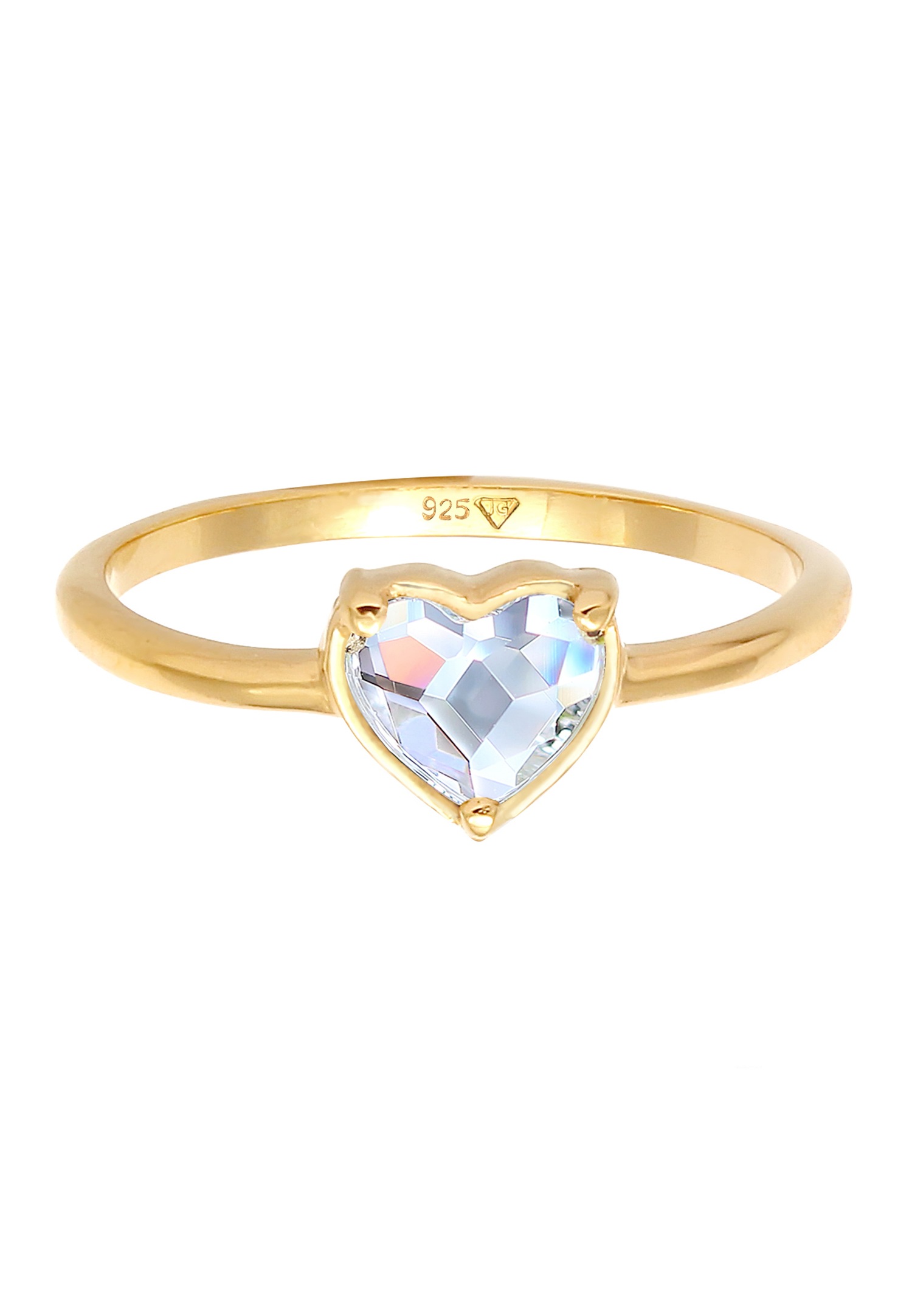 Elli Femmes fiançailles coeur avec cristal en argent sterling 925