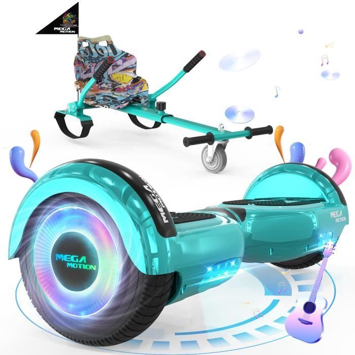 MEGA MOTION Green Hoverboard and Green Kart Pack, 6.5