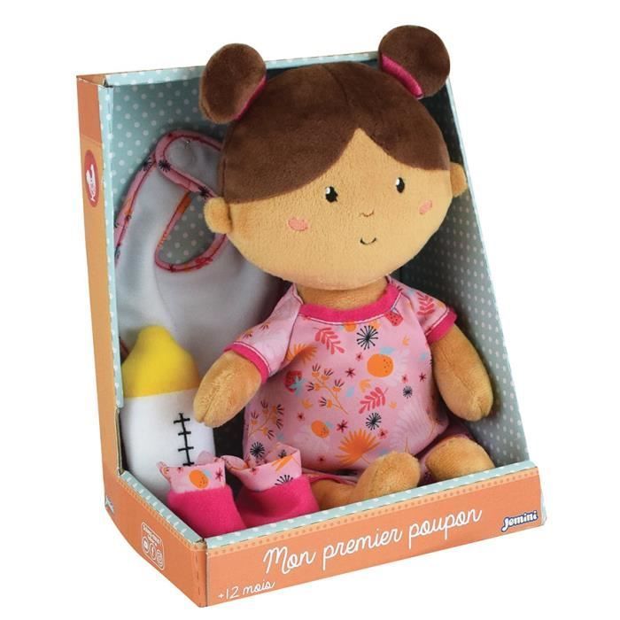 Poupon en peluche Jade 30cm - Rose - Accessoires inclus - Pour enfants à partir de 12 mois