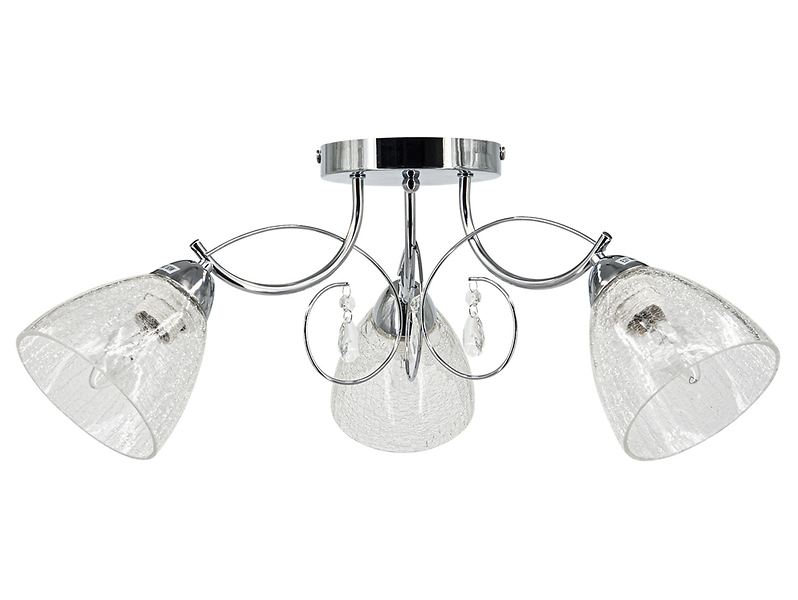 Lampa sufitowa Wenus 3-punktowa metalowa srebrna