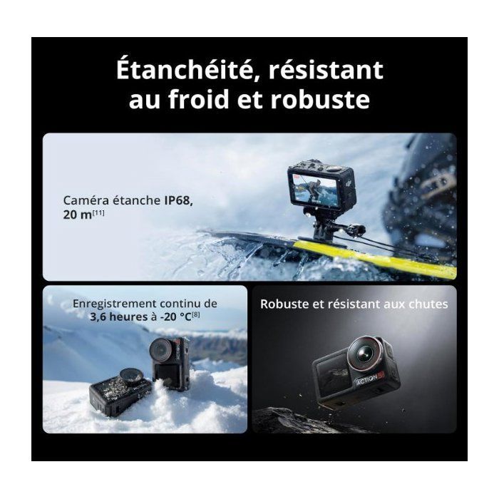 Videocamera DJI Osmo Action 5 Pro Standard Combo con Bluetooth 5.0 e Wi-Fi - Nera