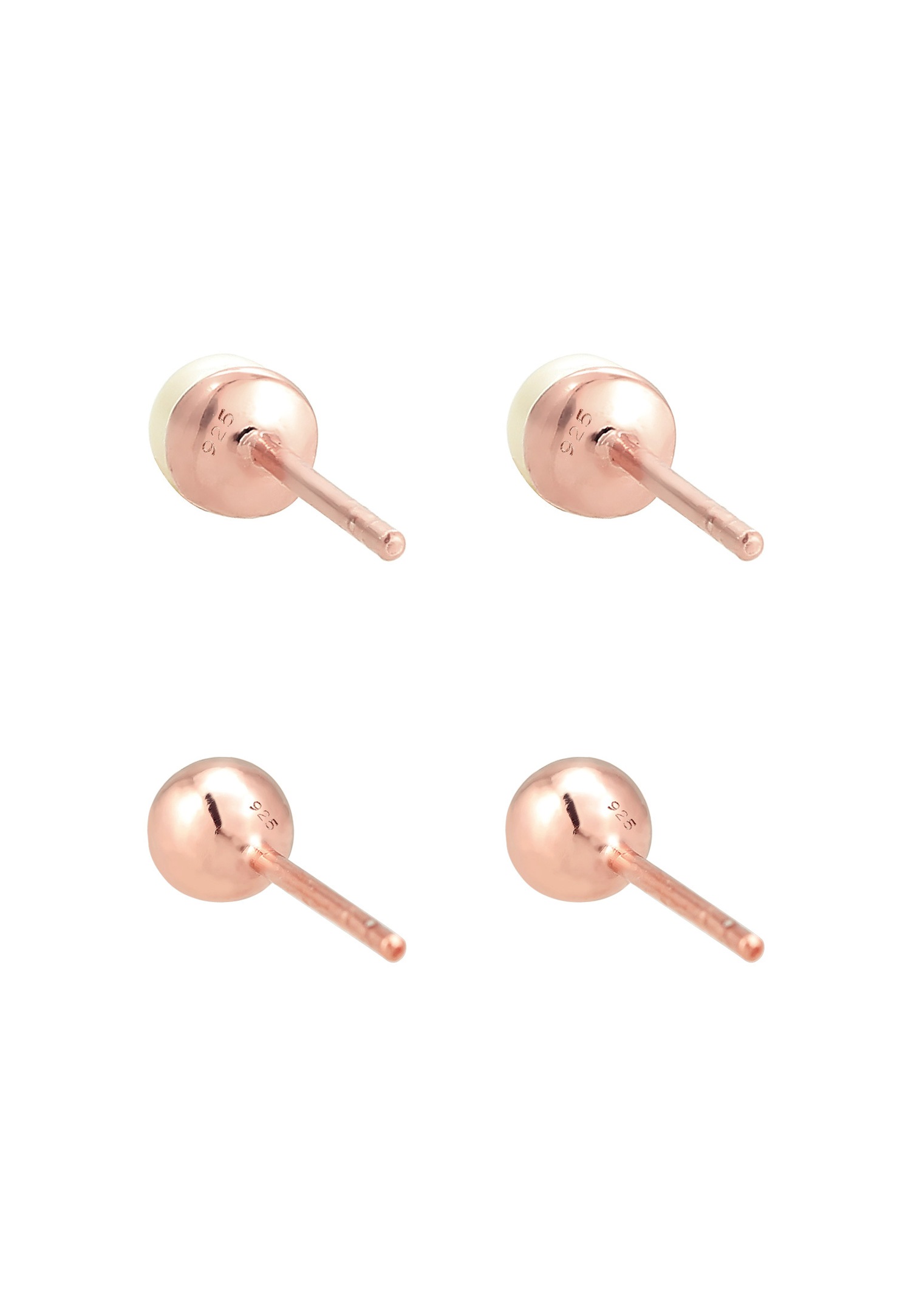 Elli Set avec Perle de Culture d'Eau Douce Basic Clous d'Oreille Femme (925/1000) Argent