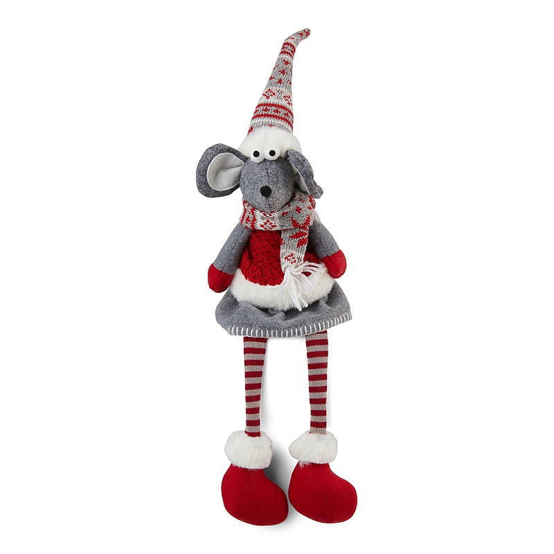 Ratón doméstico de 55 cm con patas colgantes, rojo/blanco