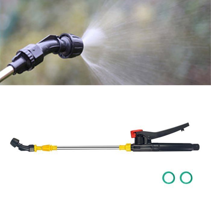Lance et buse télescopique inox 45-80 cm pour pulvérisateurs – tête incurvée, réglable