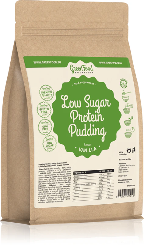 Zmes na prípravu proteínového pudingu GreenFood Nutrition