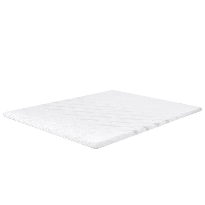 Matratzenauflage 160 x 200 cm, 5,3 cm dick, Memory-Schaum, abnehmbarer Stretchbezug, rutschfeste Unterseite - PLUME