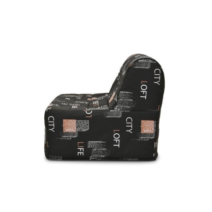 Banquette BZ - Tissu Noir - L143 x P97 x H89 cm - JOE