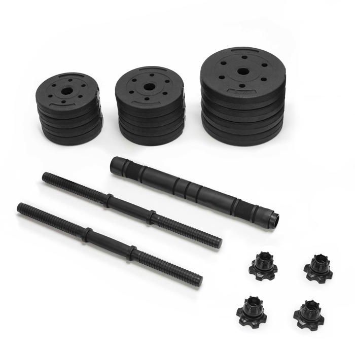 Haltères de musculation - ACTIGET - 20 kg - Réglables - Design compact - Idéal pour entraînement à domicile