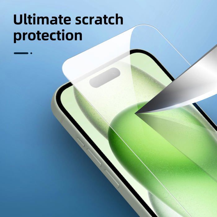 Lot de 4, 2 x Verre Trempé pour iPhone 15 (6.1