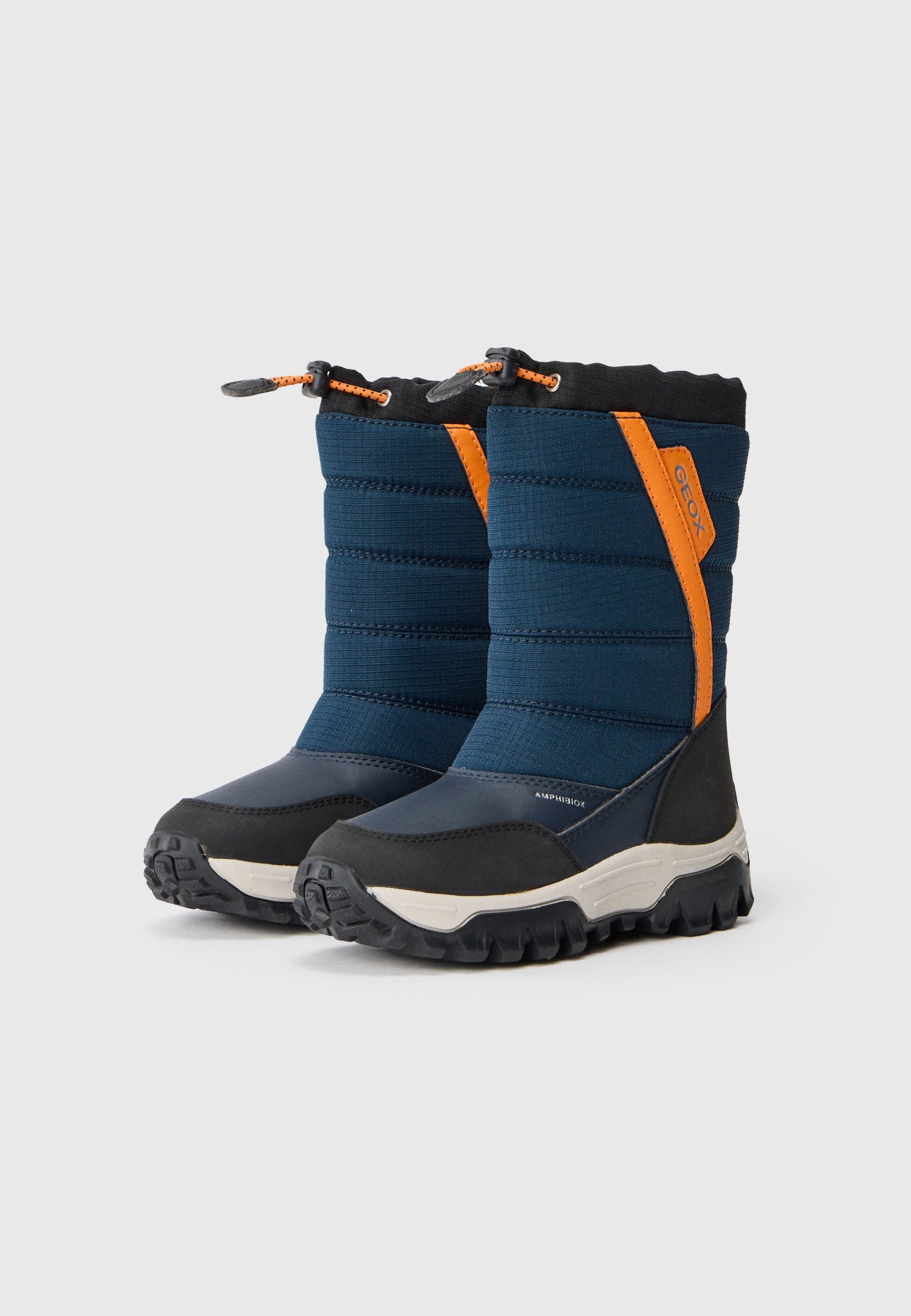 Geox HIMALAYA BOY - Buty zimowe - granatowe/pomarańczowe