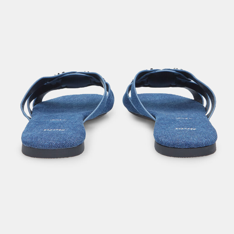 Platta mules i denim för kvinnor