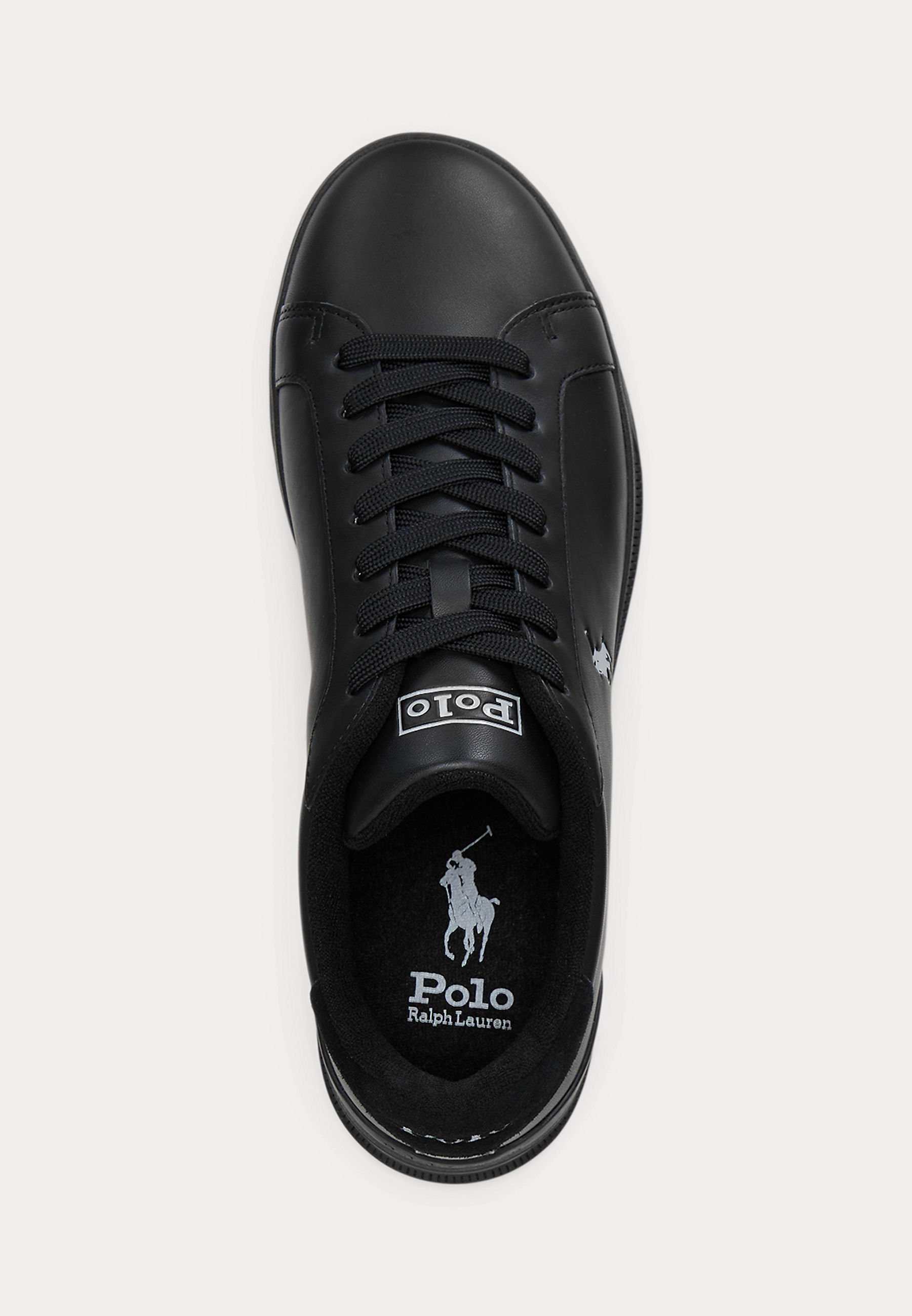 Polo Ralph Lauren HERITAGE COURT II SNEAKERS IN PELLE UNISEX - Sneakers - nero/grigio chiaro