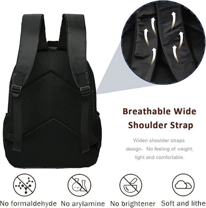 Conjunto de 3 bolsos infantiles: estuche, mochila y bandolera para el colegio. Prácticos y elegantes, color negro, talla única.