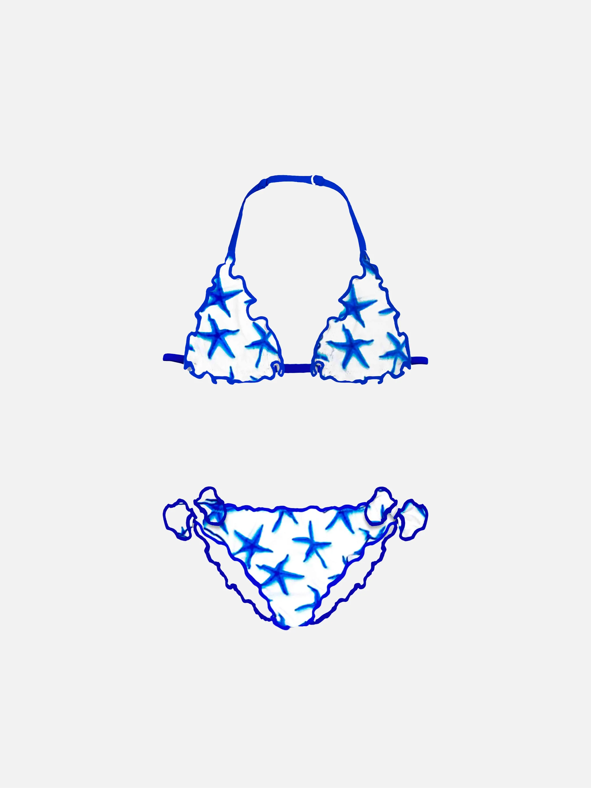 Triangelbikini voor meisjes met zeesterprint