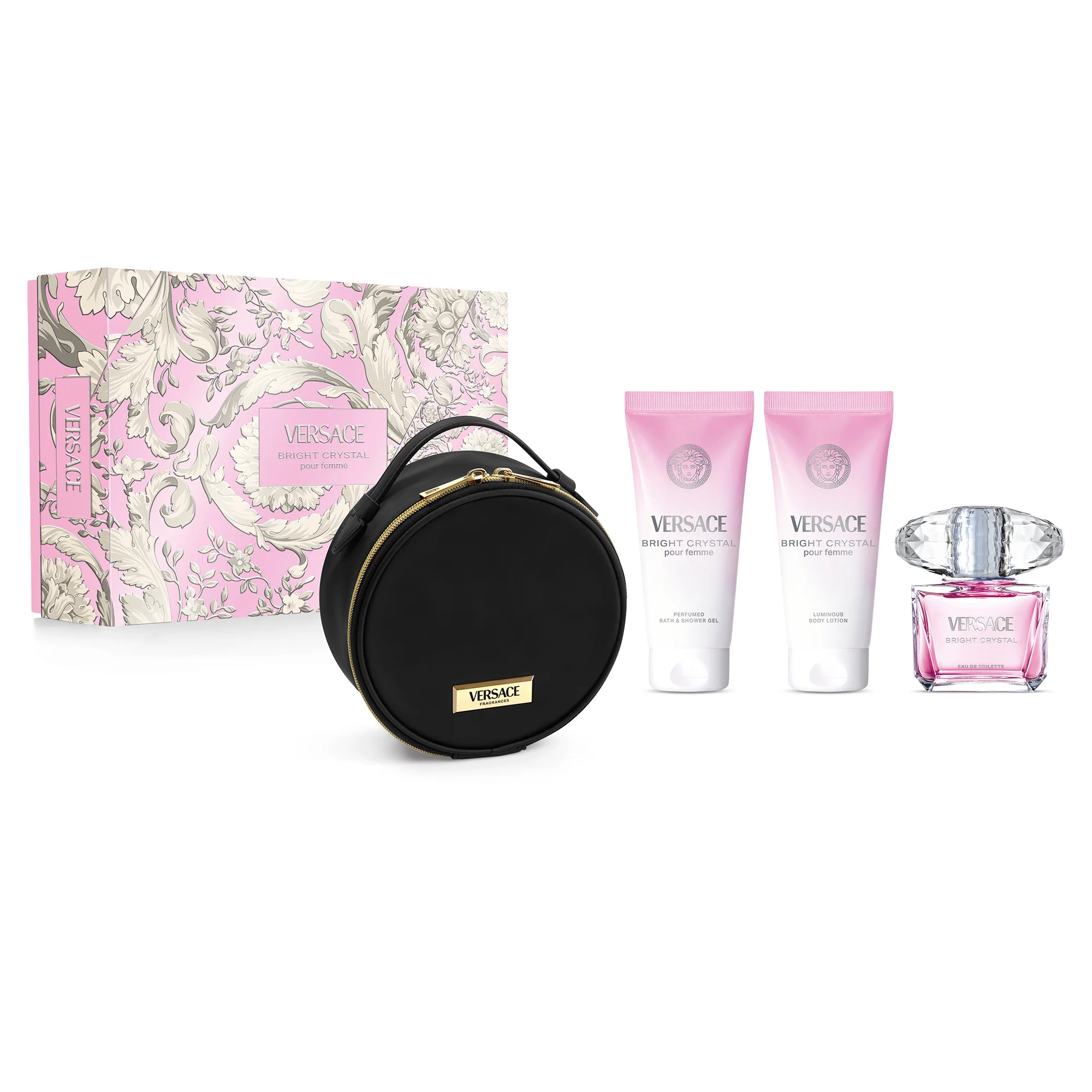 Bright Crystal Cofanetto Regalo Bright Crystal Eau De Toilette + Shower Gel + Body Lotion + Make Up Case - Cofanetto Profumo Donna, Eau de Toilette
