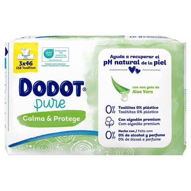 Dodot våtservietter for babyer Aqua Pure Aloe Vera-pakke 3 x 46 stk.