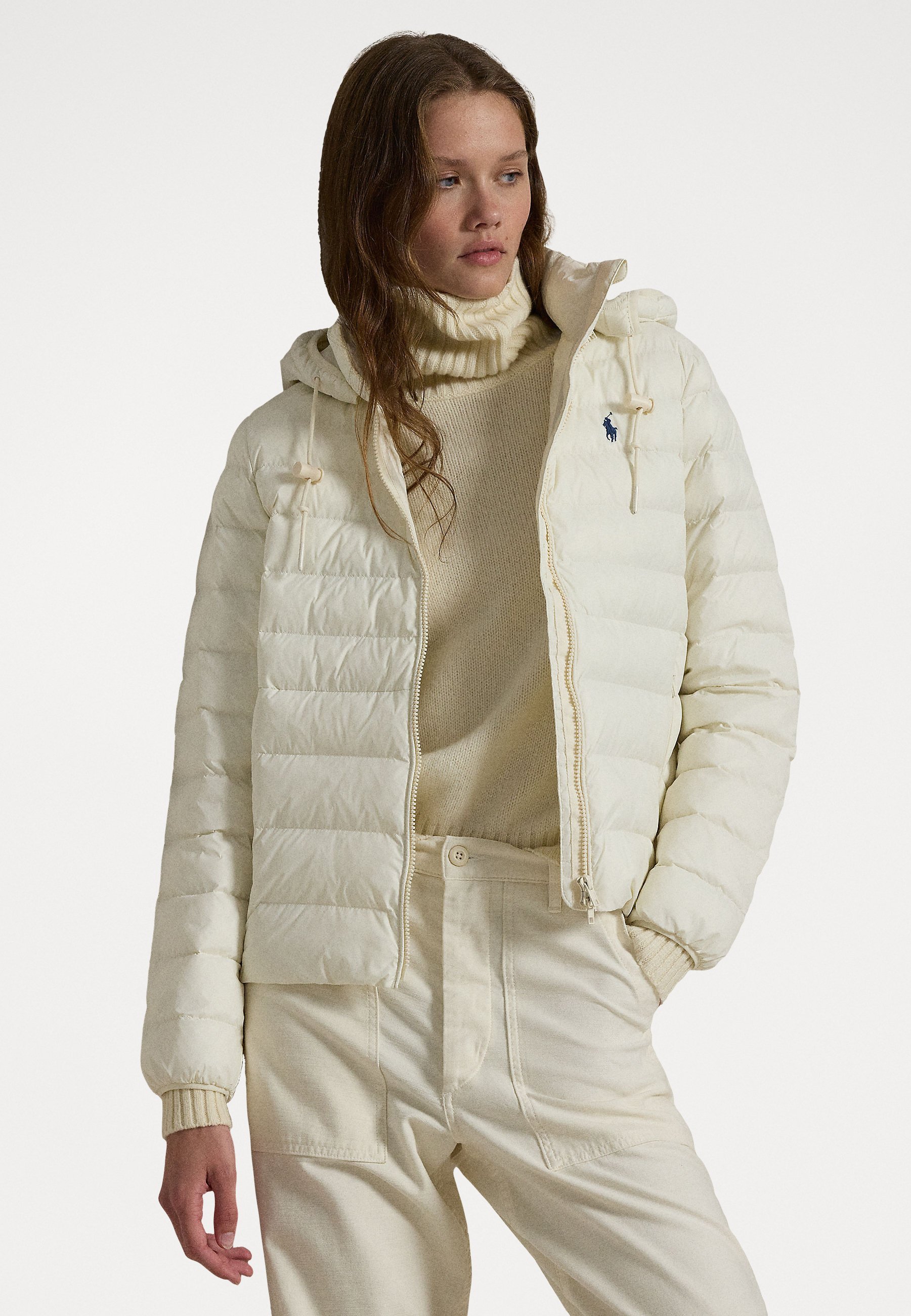 Giacca con cappuccio ripiegabile e resistente all'acqua Polo Ralph Lauren - Giacca leggera - color crema