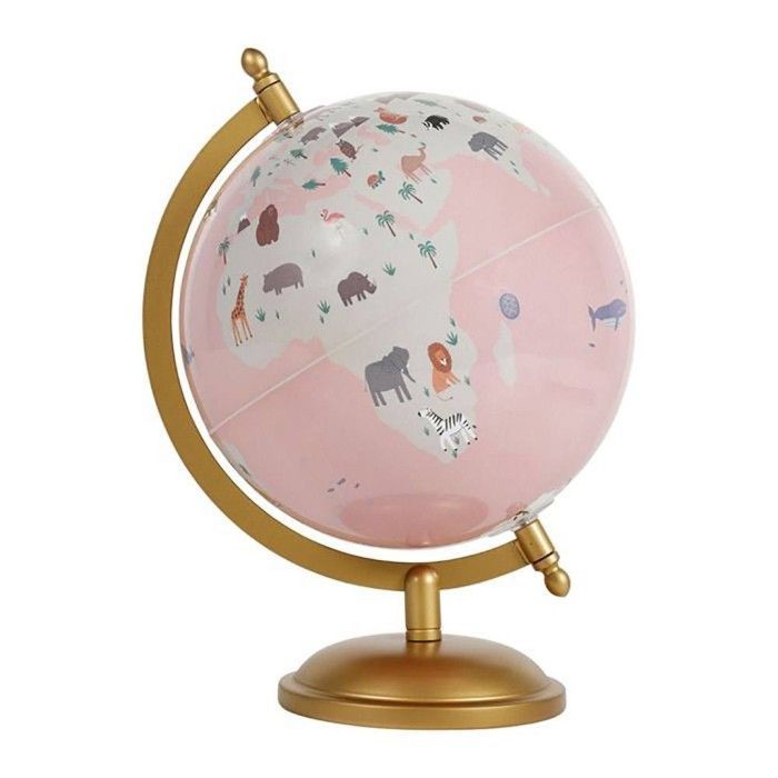 Globe terrestre rose animaux