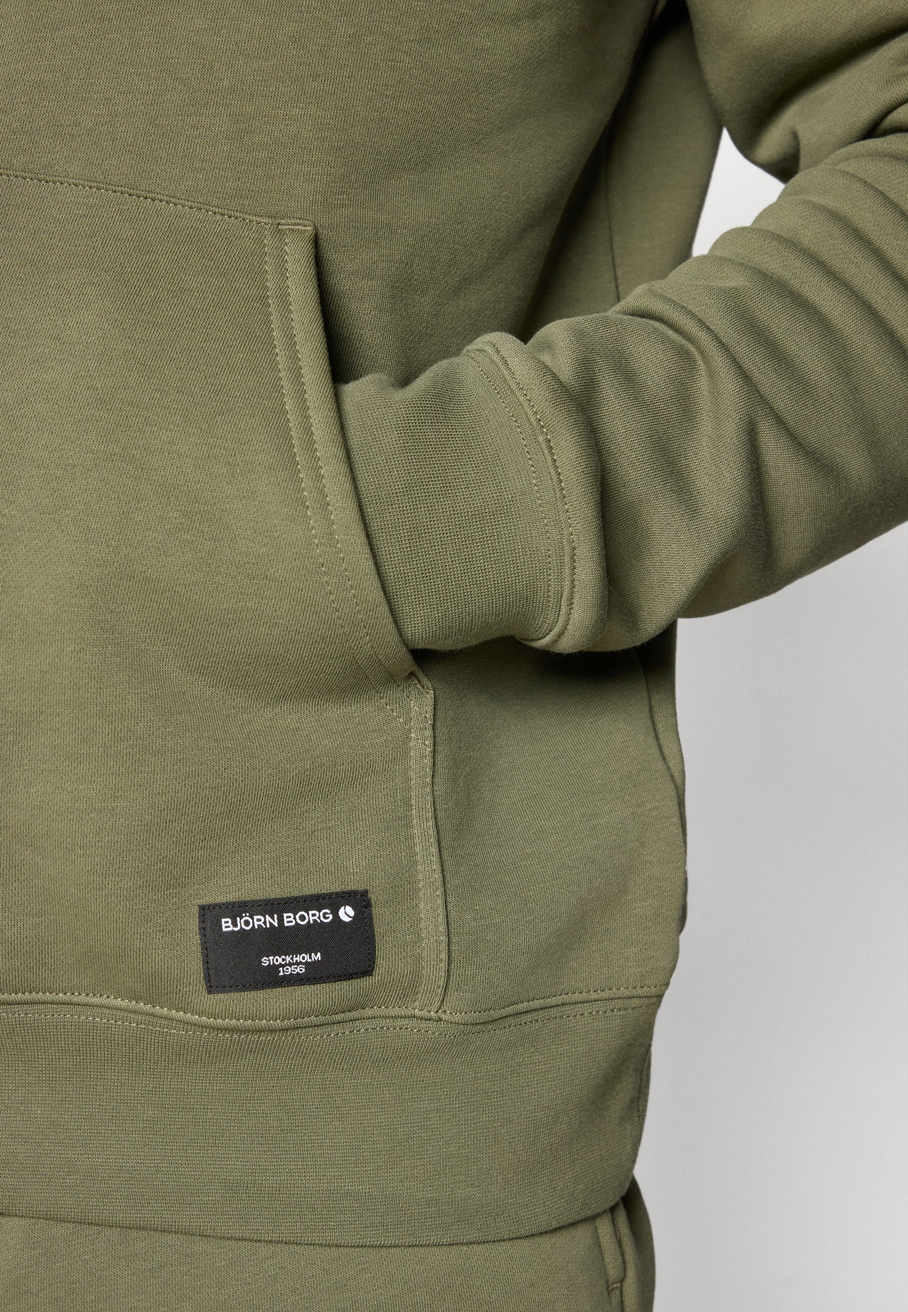 Björn Borg CENTER HOODIE - Hoodie - stoffige olijfgroen