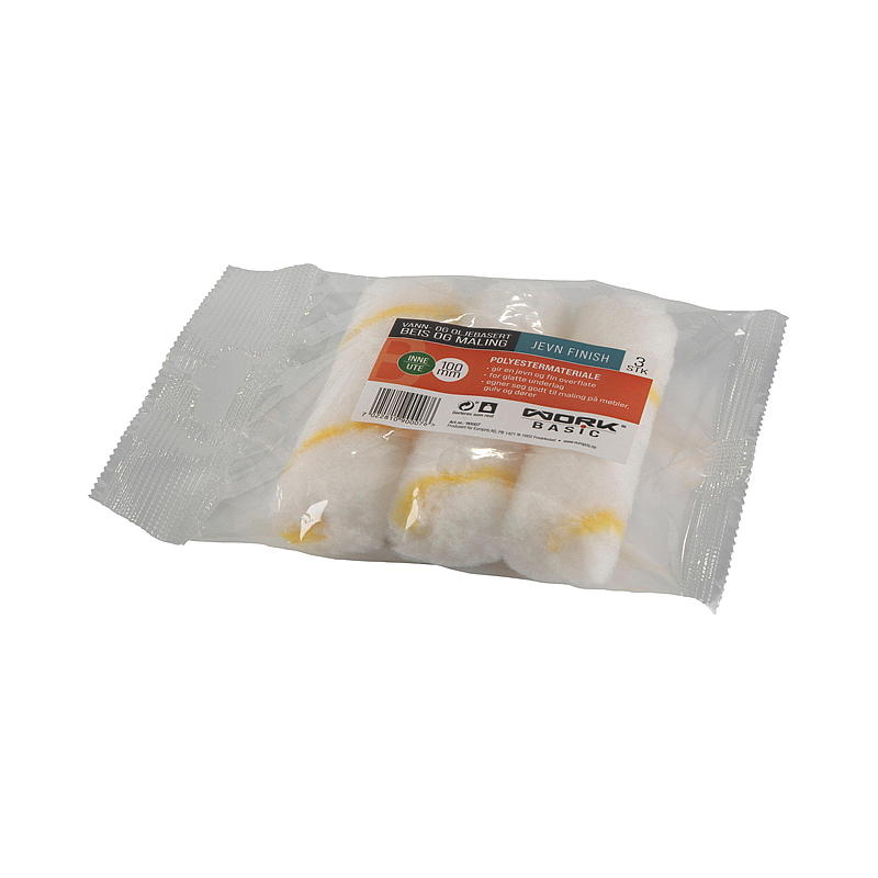Work Basic Rulle 3-pak 100 mm polyester, Work