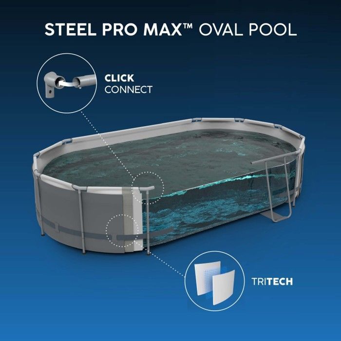 BESTWAY Bestway Piscine hors sol tubulaire ovale Bestway Steel Pro Max 549 x 274 x 122 cm gris sans accessoires
