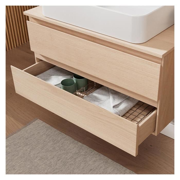 Single vanity unit set (80 cm) + SADDY basin + ROB tap + LYA mirror