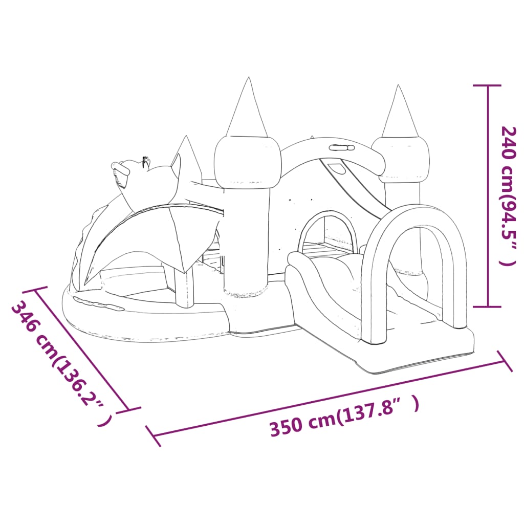  Aufblasbares Castillo Happy Hop Dragon 350 x 346 x 240 cm