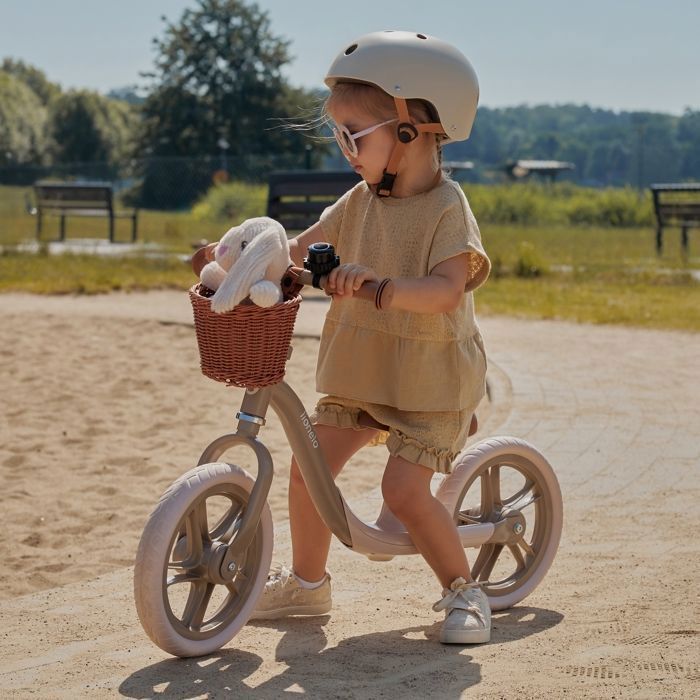 Casque vélo enfant LIONELO - 50-56 cm - Possibilité de décoration - Matériaux absorbant les chocs - Intertek - Beige