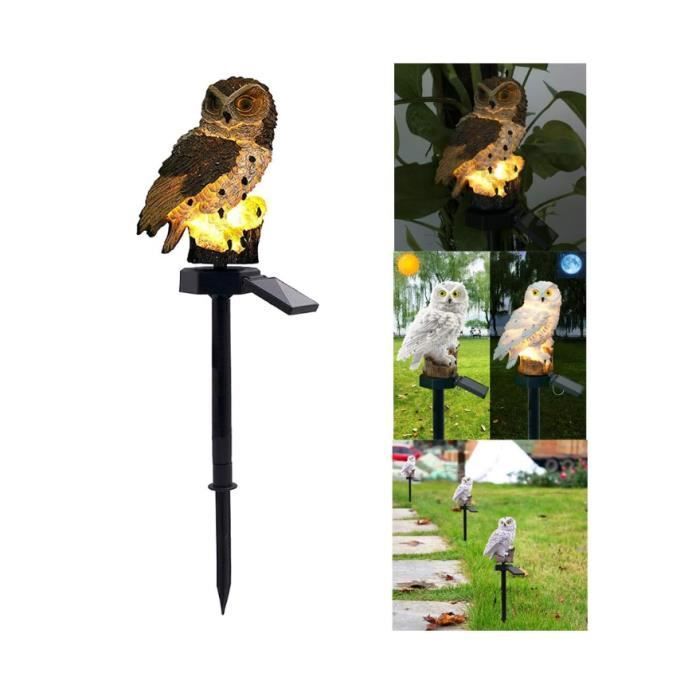 Garden Decoration Lamp - Solar Powered - Realistic Owl - Waterproof - Solar Powered - Brown
