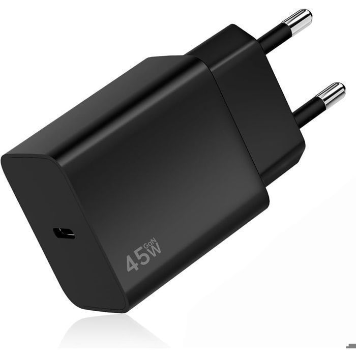 Chargeur Rapide USB-C 45W - pour Samsung Galaxy S26/S25/S25 Ultra/S24/S23/A56/A57/A36/A37/A16/A17 - Noir