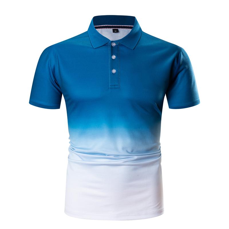Autumn New Men Fashion Tie Dye Polo Shirt Short Sleeve Gradient Color Smart Casual Cotton Polo Shirt Brand Clothing,627
