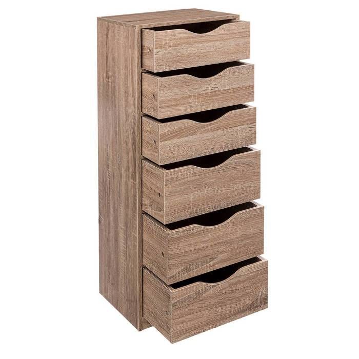 Mueble de 6 cajones con efecto madera natural - 5 five simply smart