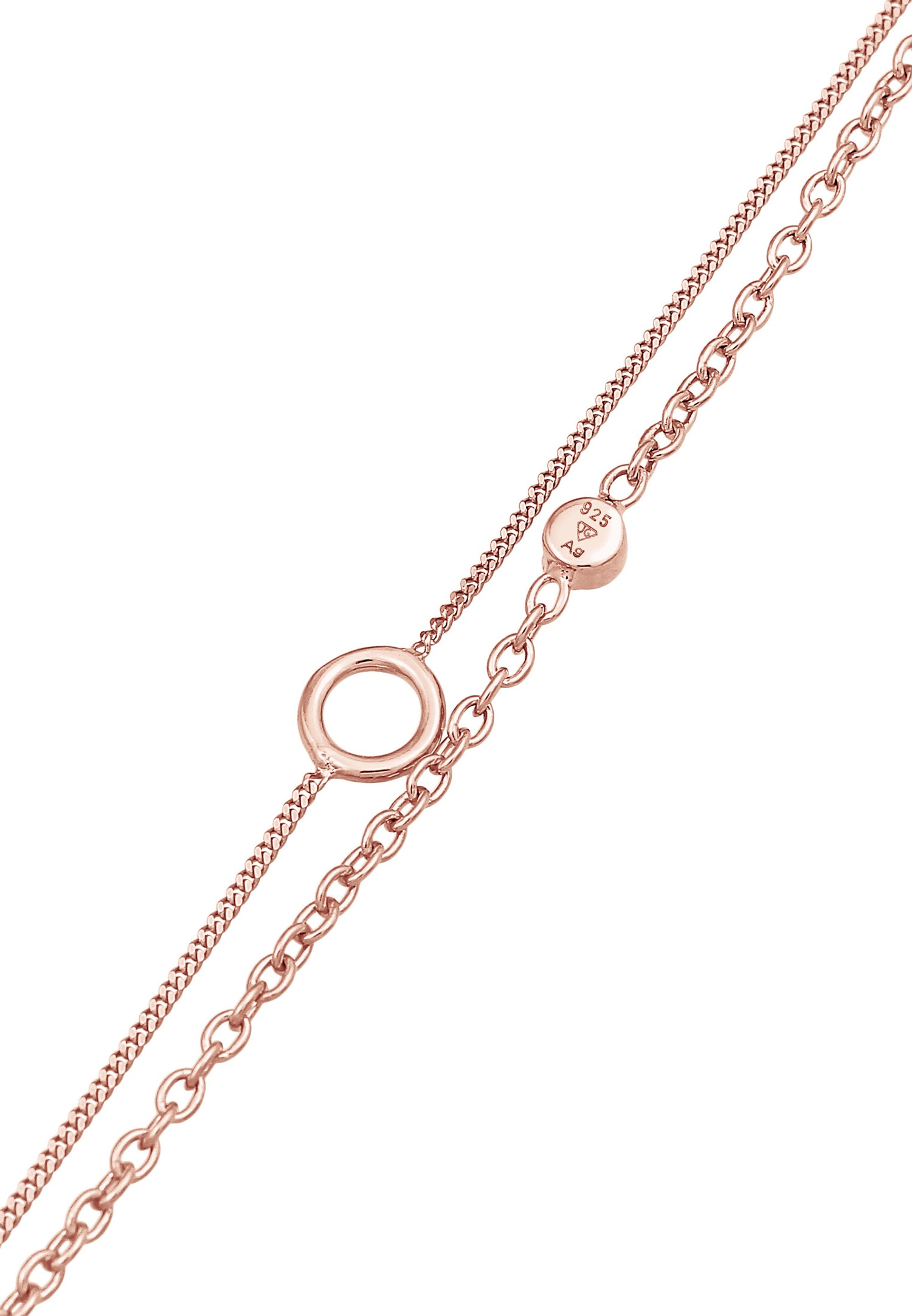 Elli Femmes Solitaire Cercle Layer avec cristal de verre en argent sterling 925