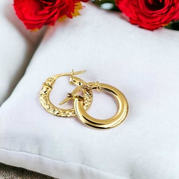 Boucles d'Oreilles Créoles - Or Jaune - Femme - 9CR5127