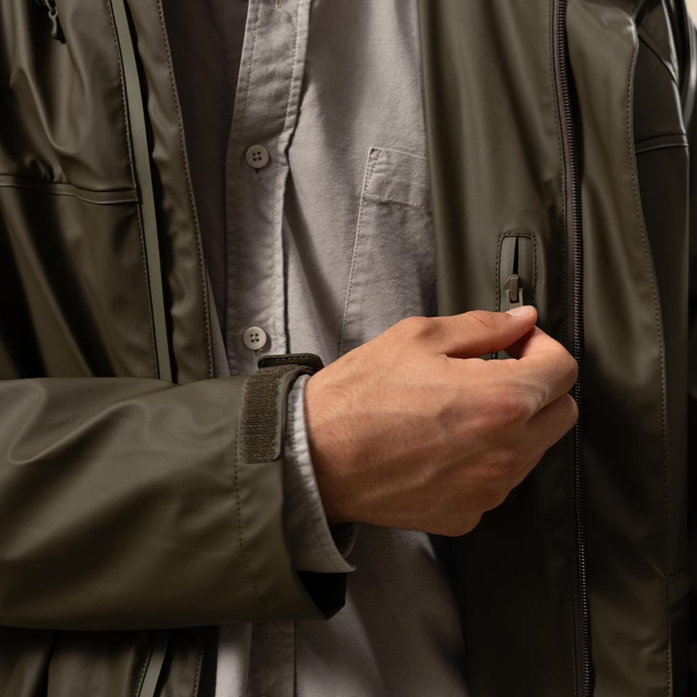Veste imperméable longue vert forêt pour tous les jours