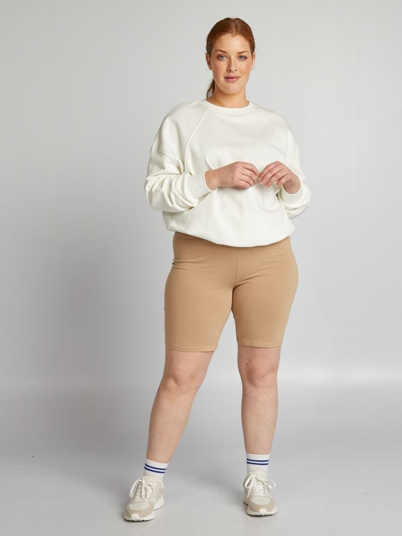 Effen jersey fietsbroekje - BEIGE