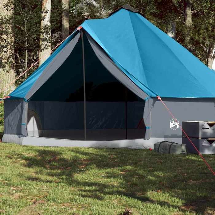 Tenda familiare vidaXL per 8 persone, blu, impermeabile, tipo tipi, tenda da giardino, riparo per esterni, tenda da campeggio, riparo 94589