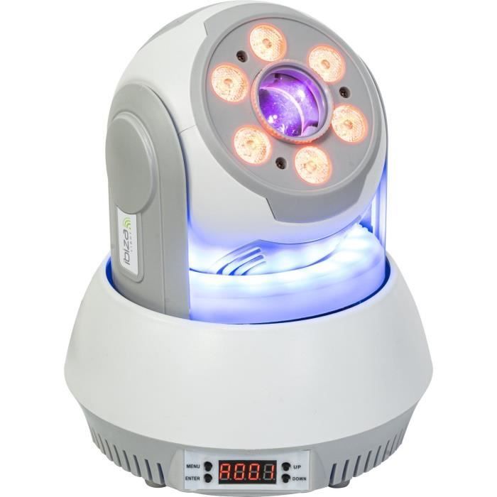 IBIZA LIGHT STAR-WASH-WH - Lyre Wash 30W à Gobos et anneau Lumineux