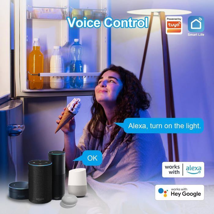 Bombilla inteligente WiFi FEBEST - E27 - 4,9 W - 470 lm - RGB+CCT - 2700 K-6500 K - Compatible con Alexa y Google Home