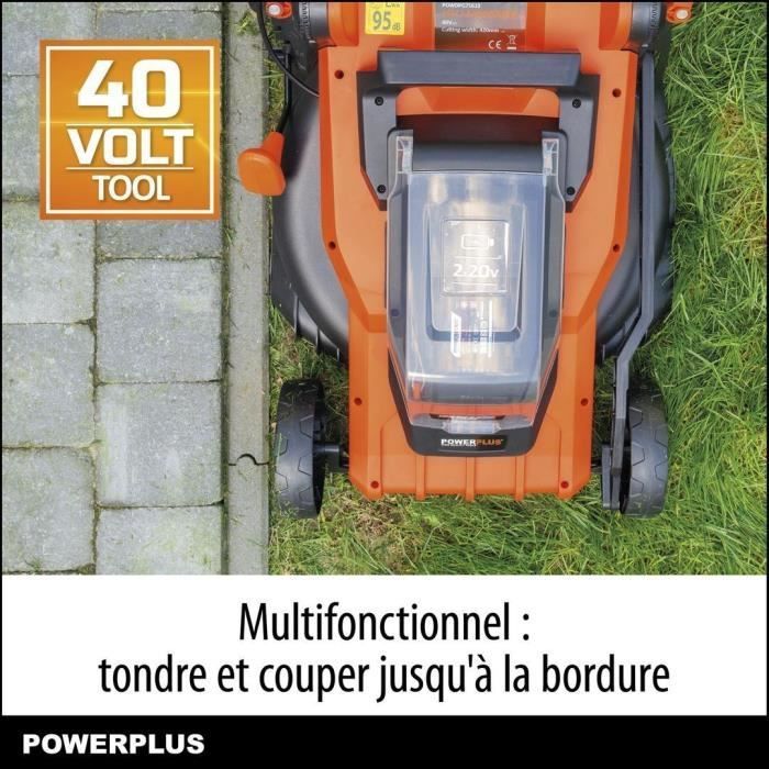 Tondeuse à Gazon sur Batterie 40V Dual Power POWDPGLWS2 - 420mm Ø, Sac de Collecte 50L