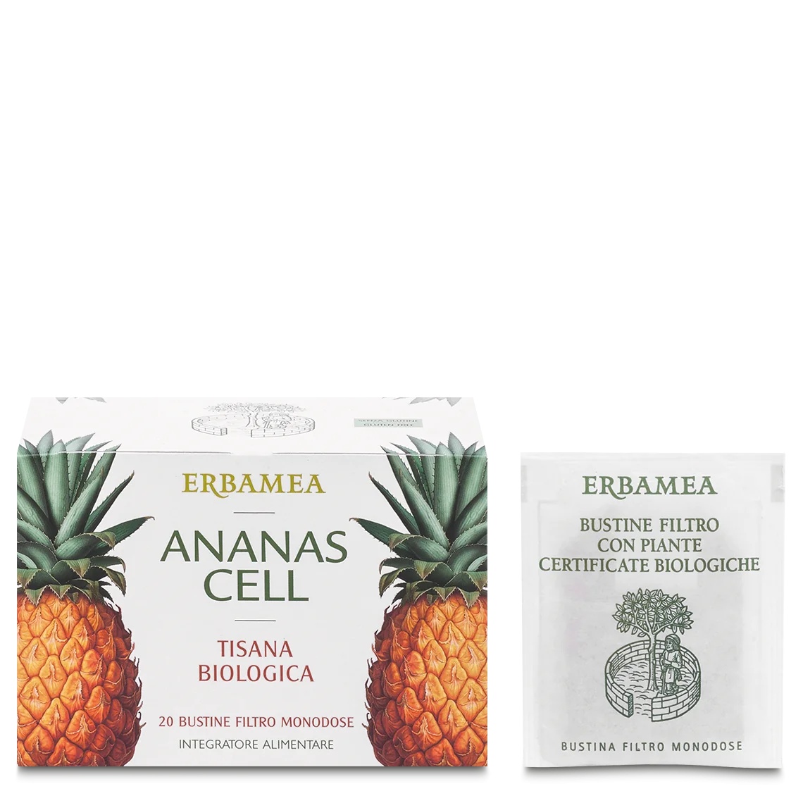 ERBAMEA Erbamea Ananas Cell Biologische Kruidenthee 20 filters verwijderen overtollig vocht