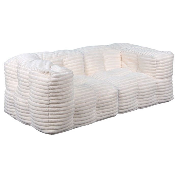 Divano modulare con rivestimento in velluto a coste - 90x180 cm - Bananair - Bianco