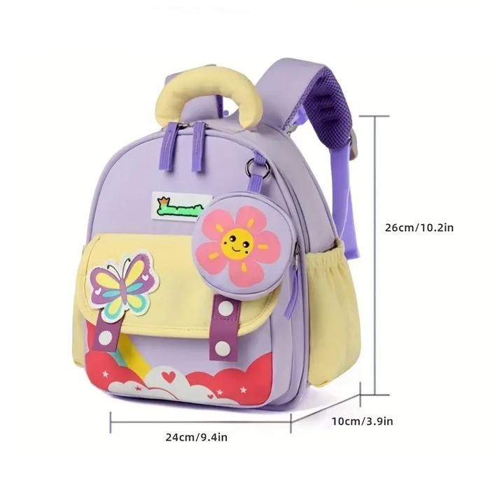 Sac à Dos Enfant 2-6 ans Dessin Animé Animalier 3D Mini Sacs D'école Maternelle Cartable Garçons et Filles Primaire-Fleurs