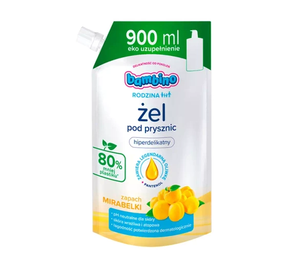 Bambino Rodzina żel pod prysznic hiperdelikatny Mirabelka refill 900 ml