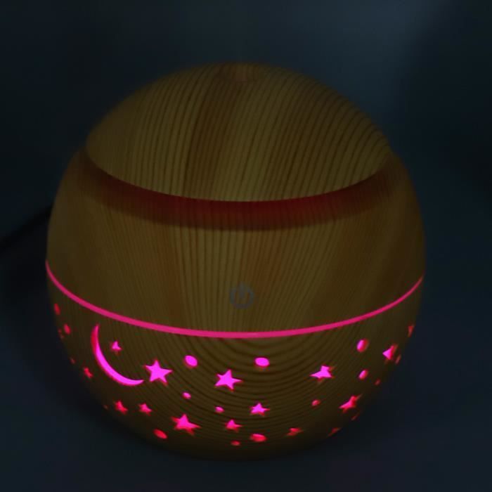 Humidificador de aire, difusor de niebla, difusor de niebla de 130 ml con acabado de madera dorada para oficina y dormitorio.
