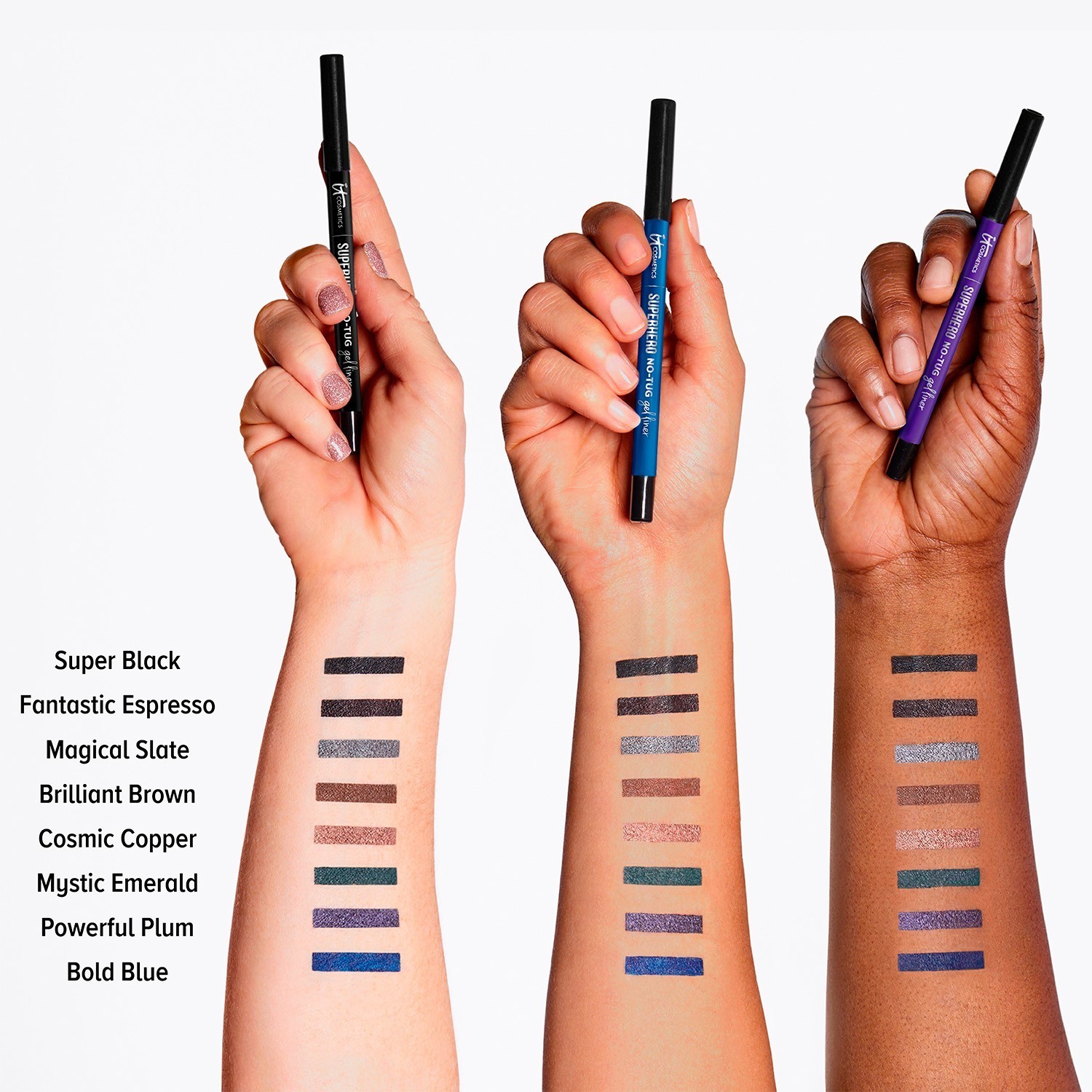 IT Cosmetics akių kontūro pieštukas SUPERHERO™ NO-TUG Anspitzbarer gelinis akių pieštukas – 0,5 ml