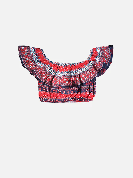 Korte top voor meisjes met ruches