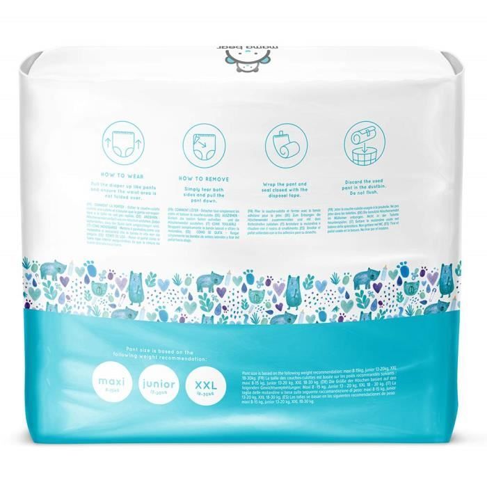 Mama Bear Marque - Couches-culottes XXL - Taille 6 (18-30kg), Lot de 2 (2x36) - 5400606007680